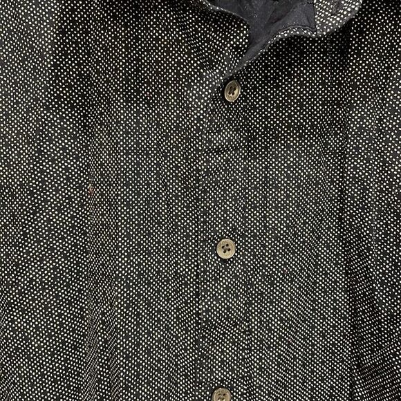 Michael Kors Mens navy blue and white polka dot relaxed fit button down shirt - Picture 3 of 10